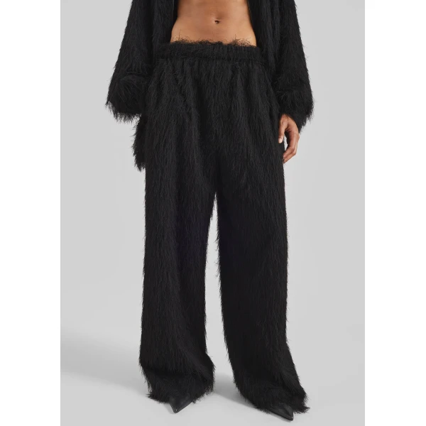The Frankie Shop Baxter Fringed Track Pants – Black, view 5