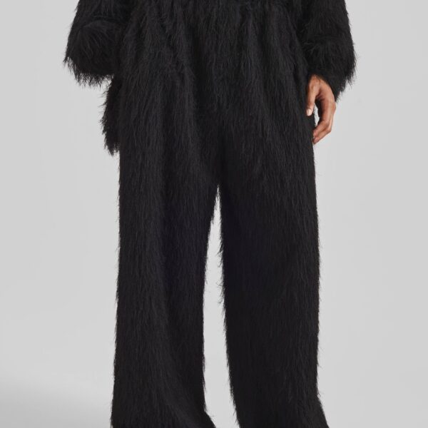 The Frankie Shop Baxter Fringed Track Pants - Black - Oversized Minimalist Pants in Black - Shop at Coveti