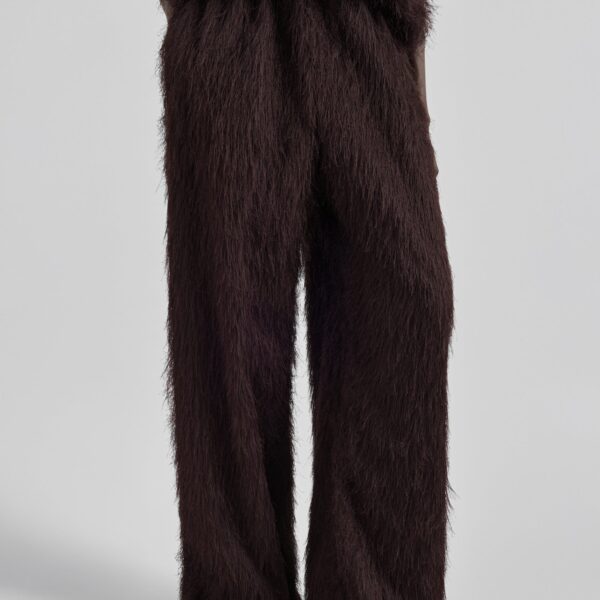 The Frankie Shop Baxter Fringed Track Pants - Dark Brown - Oversized Minimalist Pants in Beige - Shop at Coveti