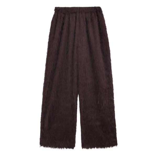 The Frankie Shop Baxter Fringed Track Pants - Dark Brown - Oversized Minimalist Pants in Beige - Shop at Coveti