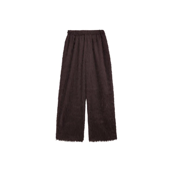 The Frankie Shop Baxter Fringed Track Pants - Dark Brown - Oversized Minimalist Pants in Beige - Shop at Coveti