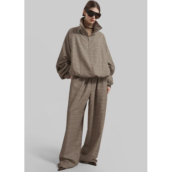 The Frankie Shop Baxter Houndstooth Track Pants – Beige, view 2
