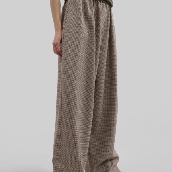 The Frankie Shop Baxter Houndstooth Track Pants - Beige - Oversized Minimalist Pants in Beige - Shop at Coveti