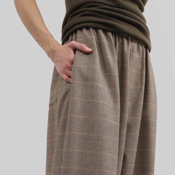 The Frankie Shop Baxter Houndstooth Track Pants - Beige - Oversized Minimalist Pants in Beige - Shop at Coveti