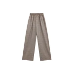 The Frankie Shop Baxter Houndstooth Track Pants - Beige - Oversized Minimalist Pants in Beige - Shop at Coveti