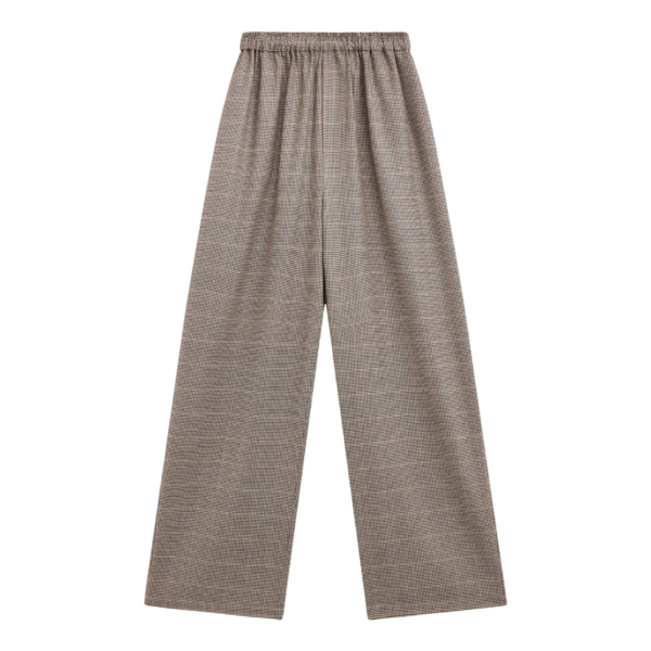 The Frankie Shop Baxter Houndstooth Track Pants - Beige - Oversized Minimalist Pants in Beige - Shop at Coveti
