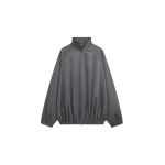 The Frankie Shop Baxter Lustrous Track Jacket - Grey - Oversized Minimalist Jackets in Grey - Shop at Coveti