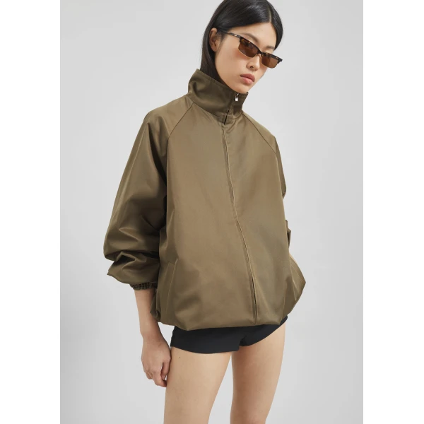 The Frankie Shop Baxter Lustrous Track Jacket – Moss Green, view 2