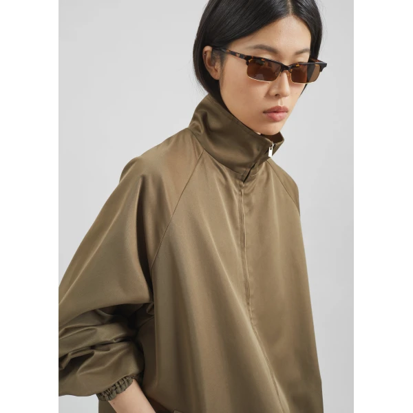 The Frankie Shop Baxter Lustrous Track Jacket – Moss Green, view 4
