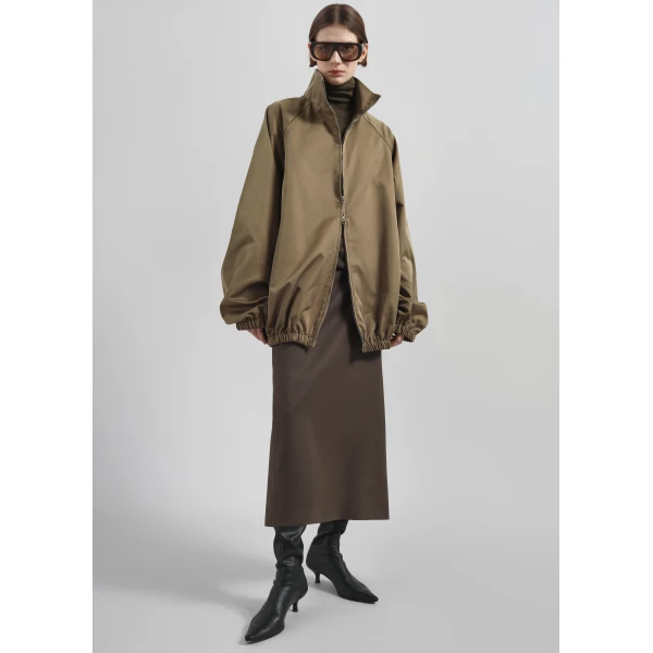 The Frankie Shop Baxter Lustrous Track Jacket – Moss Green, view 5