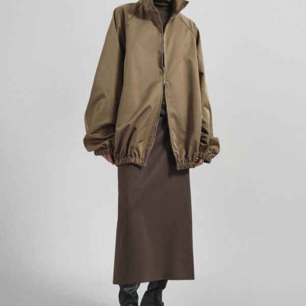The Frankie Shop Baxter Lustrous Track Jacket - Moss Green - Oversized Minimalist Jackets in Green - Shop at Coveti