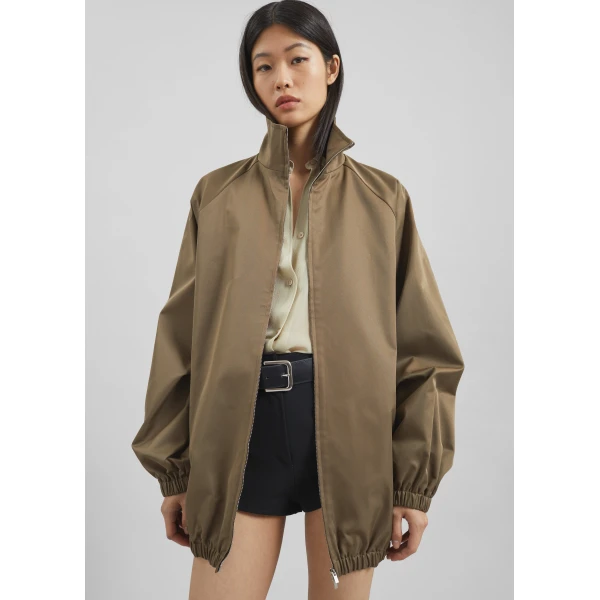The Frankie Shop Baxter Lustrous Track Jacket – Moss Green, view 6