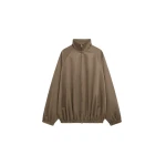 The Frankie Shop Baxter Lustrous Track Jacket - Moss Green - Oversized Minimalist Jackets in Green - Shop at Coveti