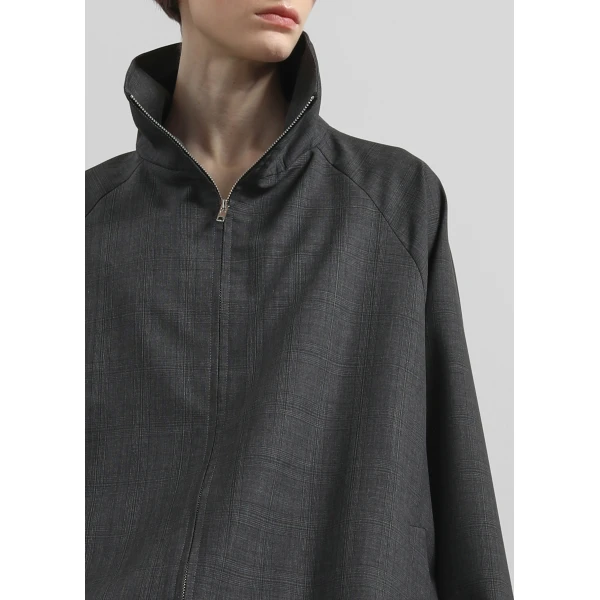 The Frankie Shop Baxter Plaid Track Jacket – Dark Grey, view 4