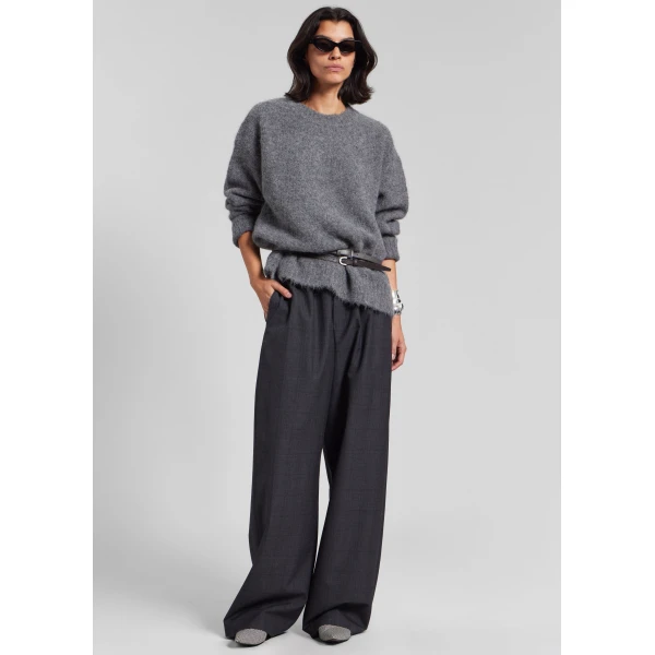 The Frankie Shop Baxter Plaid Track Pants – Dark Grey, view 2