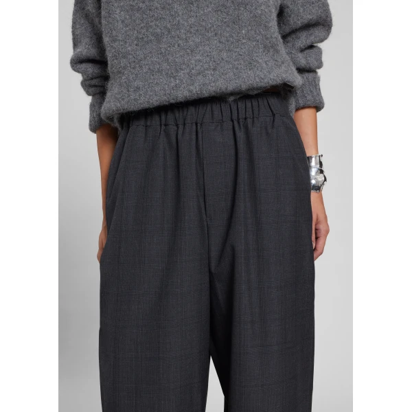 The Frankie Shop Baxter Plaid Track Pants – Dark Grey, view 5