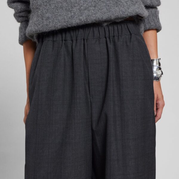 The Frankie Shop Baxter Plaid Track Pants - Dark Grey - Oversized Minimalist Pants in Grey - Shop at Coveti
