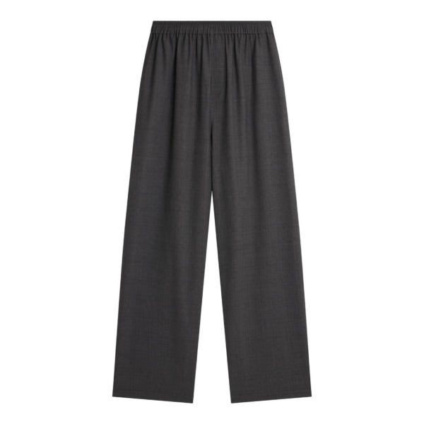 The Frankie Shop Baxter Plaid Track Pants - Dark Grey - Oversized Minimalist Pants in Grey - Shop at Coveti