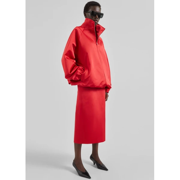 The Frankie Shop Baxter Satin Track Jacket – Red, view 2