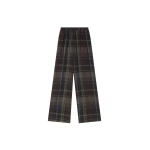 The Frankie Shop Baxter Sheer Fluid Track Pants - Navy Tartan - Oversized Minimalist Pants in Multicolour - Shop at Coveti