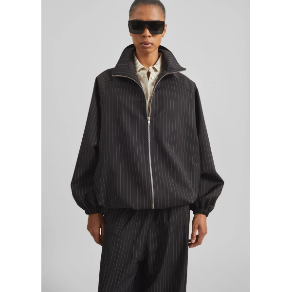 The Frankie Shop Baxter Track Jacket – Black/White Pinstripe, view 5