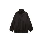 The Frankie Shop Baxter Track Jacket - Black/White Pinstripe - Oversized Minimalist Jackets in Multicolour - Shop at Coveti
