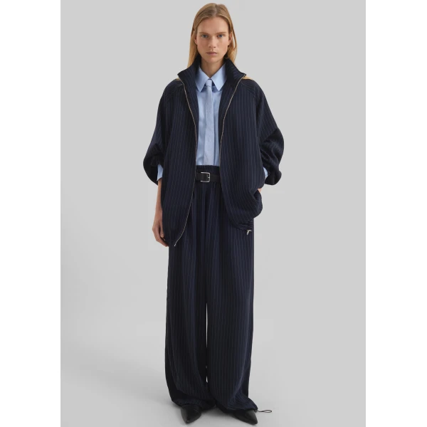The Frankie Shop Baxter Track Jacket – Navy/White Pinstripe, view 3