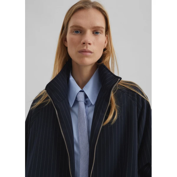 The Frankie Shop Baxter Track Jacket – Navy/White Pinstripe, view 4