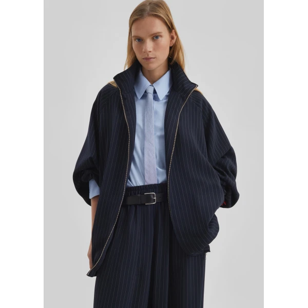 The Frankie Shop Baxter Track Jacket – Navy/White Pinstripe, view 6