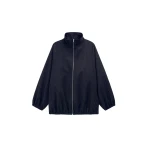 The Frankie Shop Baxter Track Jacket - Navy/White Pinstripe - Oversized Minimalist Jackets in Multicolour - Shop at Coveti