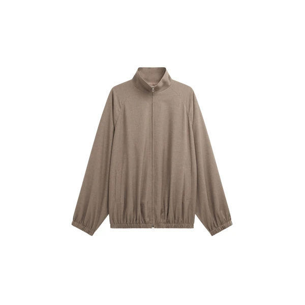 The Frankie Shop Baxter Track Jacket - Taupe - Oversized Minimalist Jackets in Beige - Shop at Coveti