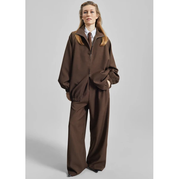 The Frankie Shop Baxter Track Pants – Dark Brown, view 2