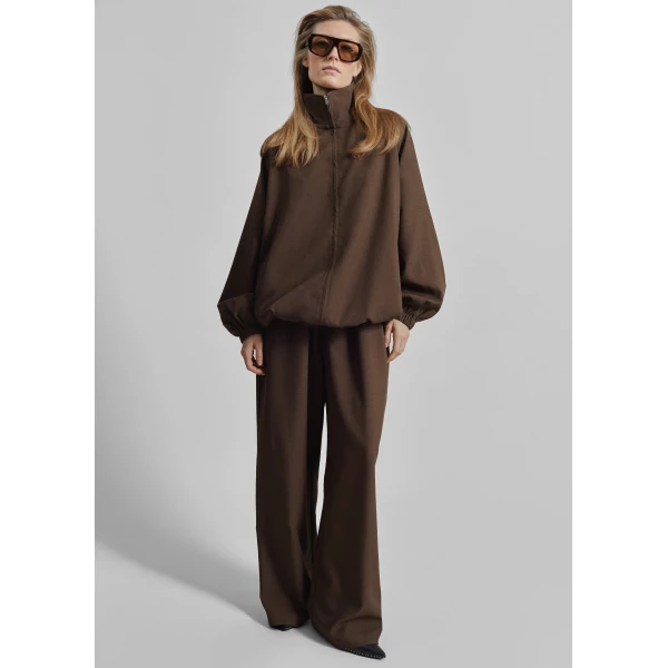 The Frankie Shop Baxter Track Pants – Dark Brown, view 4