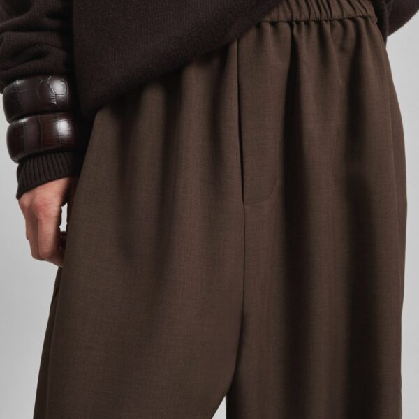 The Frankie Shop Baxter Track Pants - Dark Brown - Oversized Minimalist Pants in Beige - Shop at Coveti