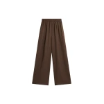 The Frankie Shop Baxter Track Pants - Dark Brown - Oversized Minimalist Pants in Beige - Shop at Coveti