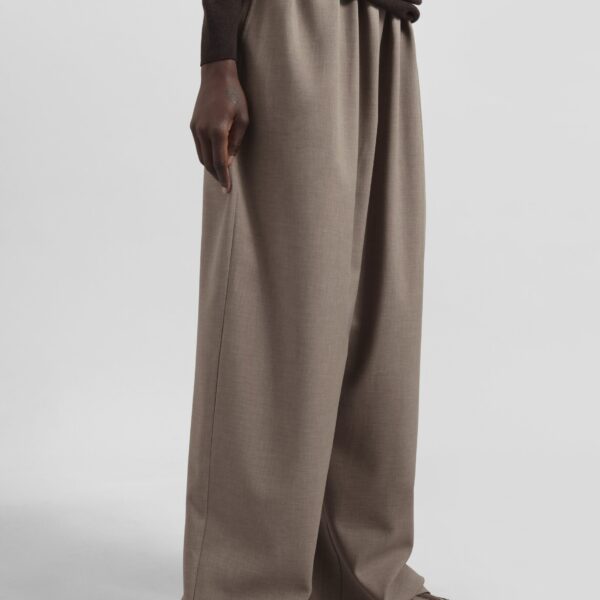 The Frankie Shop Baxter Track Pants - Taupe - Oversized Minimalist Pants in Beige - Shop at Coveti