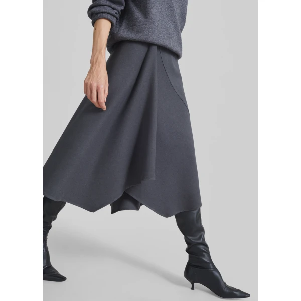 The Frankie Shop Bayel Flared Midi Skirt – Dark Grey, view 4