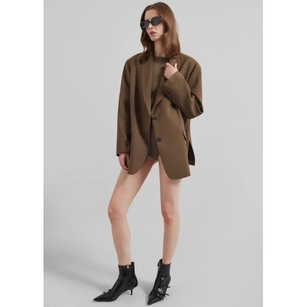 The Frankie Shop Bea Blazer – Chocolate, view 2