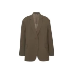 The Frankie Shop Bea Blazer - Chocolate - Oversized Minimalist Jackets in Beige - Shop at Coveti