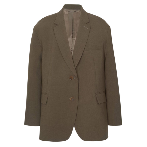 The Frankie Shop Bea Blazer - Chocolate - Oversized Minimalist Jackets in Beige - Shop at Coveti