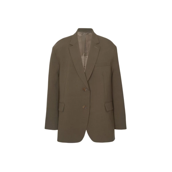 The Frankie Shop Bea Blazer - Chocolate - Oversized Minimalist Jackets in Beige - Shop at Coveti