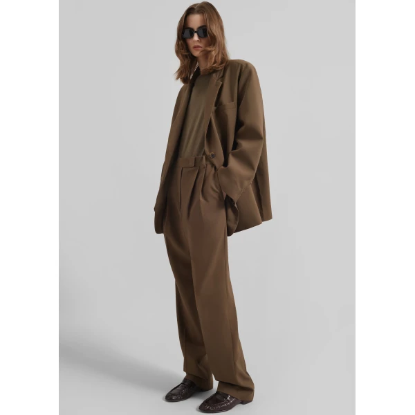 The Frankie Shop Bea Suit Pants – Chocolate, view 2