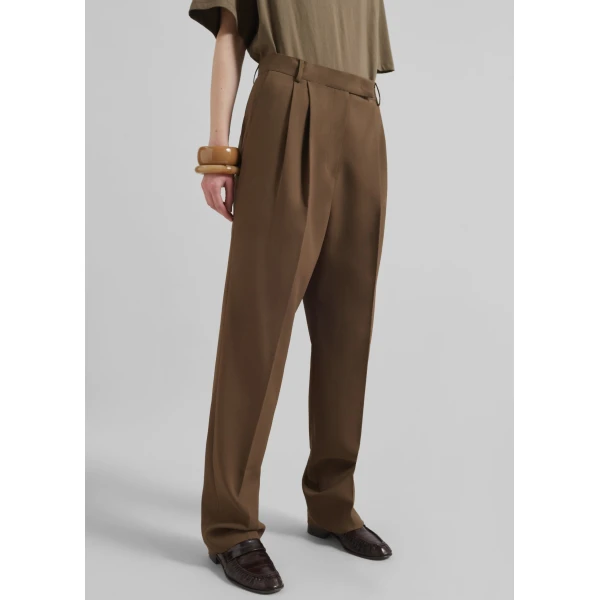 The Frankie Shop Bea Suit Pants – Chocolate, view 3