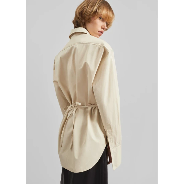 The Frankie Shop Bec Padded Shirt – Beige, view 3
