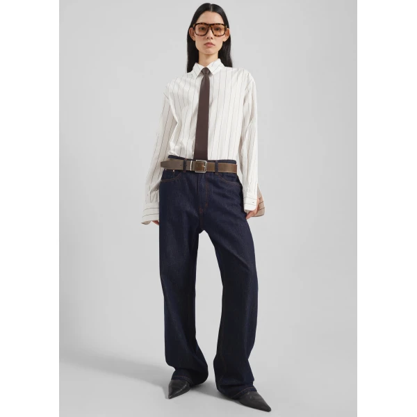 The Frankie Shop Belden Straight Leg Jeans – Dark Wash, view 2