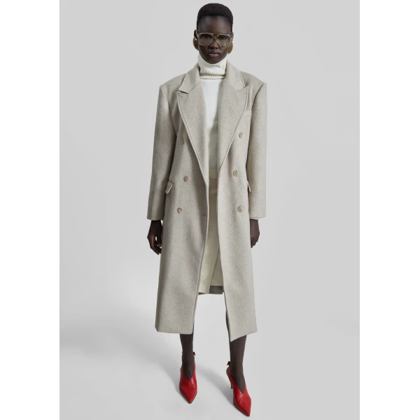 The Frankie Shop Bellace Wool Coat – Taupe, view 2