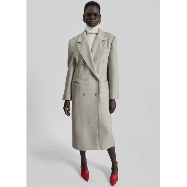 The Frankie Shop Bellace Wool Coat – Taupe, view 4