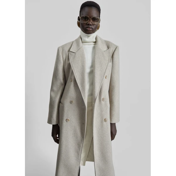 The Frankie Shop Bellace Wool Coat – Taupe, view 5