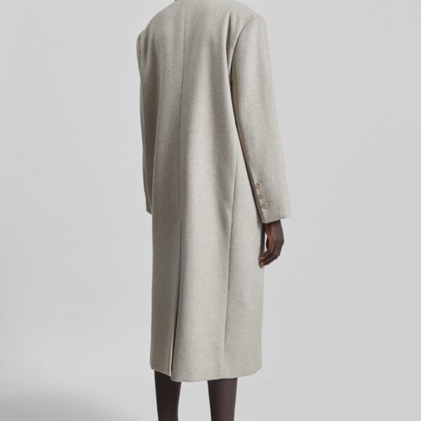 The Frankie Shop Bellace Wool Coat - Taupe - Oversized Minimalist Coats in Beige - Shop at Coveti