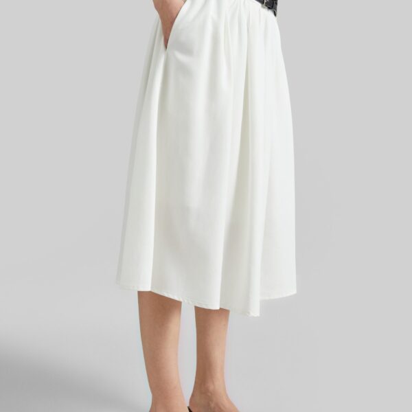 The Frankie Shop Bellona Flared Midi Skirt - White - Oversized Minimalist Skirts in White - Shop at Coveti